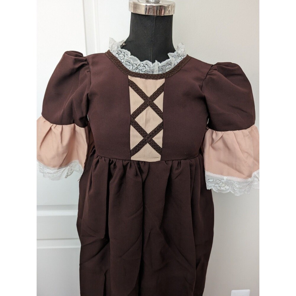 Rubies Colonial Brown & Tan Dress Costume Historical Renaissance Tween Jrs Small